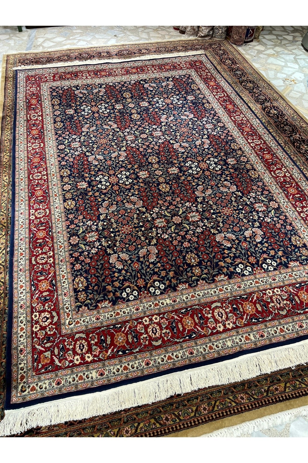 RD RAMAZAN DAG Hand Rug Art Hand-Woven Hereke Rug Seven Mountains Flower 100.Anniversary Series Sumerbank Weave - MALLTURK