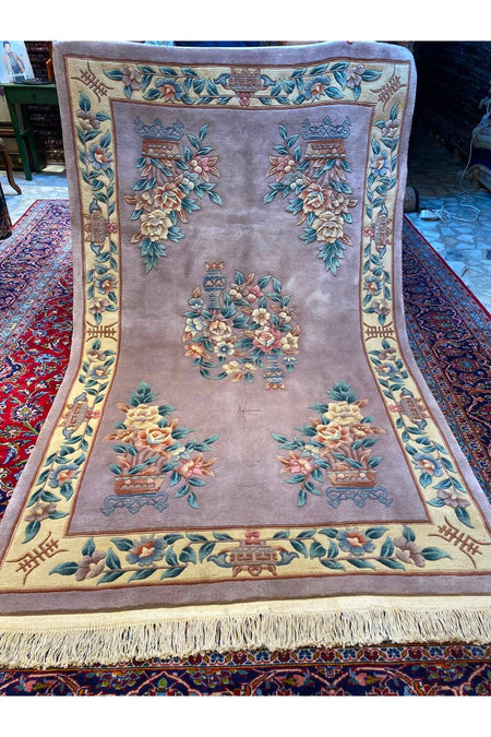 RD RAMAZAN DAG Hand Rug Art Hand-Woven Embossed Chinese Rug Premium Quality Wool Weave Lila Rengi Size 250x155