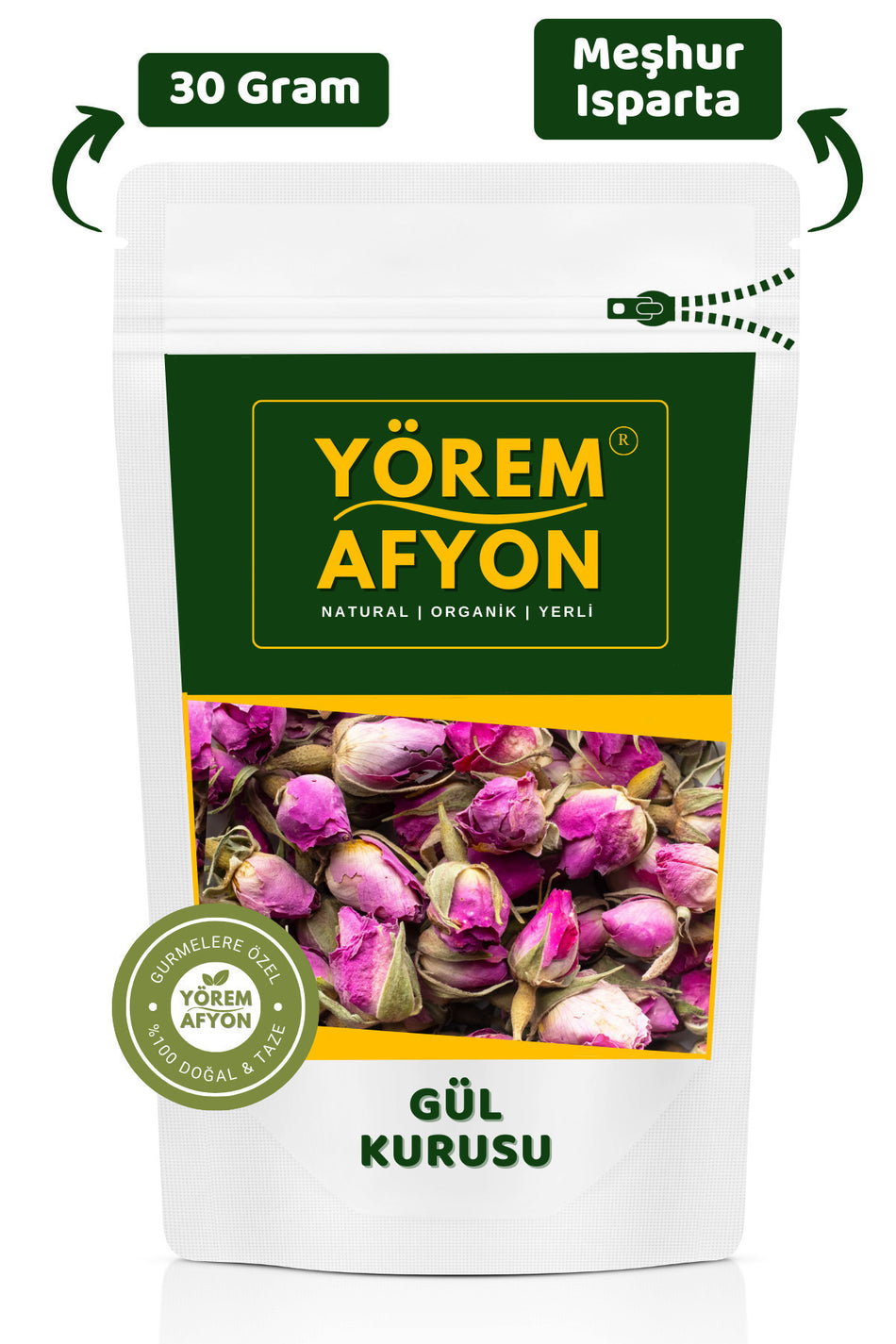 Gülcehre berühmte getrocknete rosafarbene Rosenknospen mit Duft aus der Region Isparta {Rose Odorata} | 30g