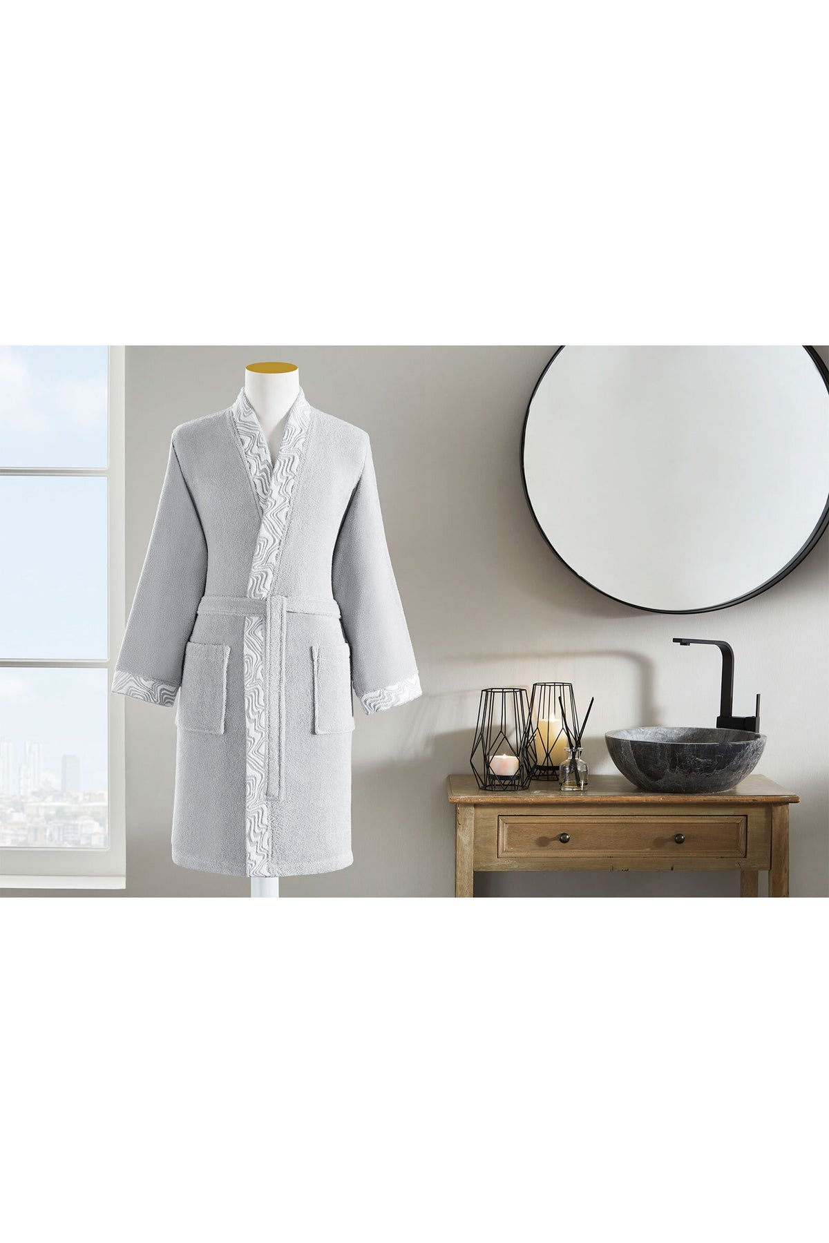 Ozdilek Ondes Embroidered Kimono Bathrobe - MALLTURK