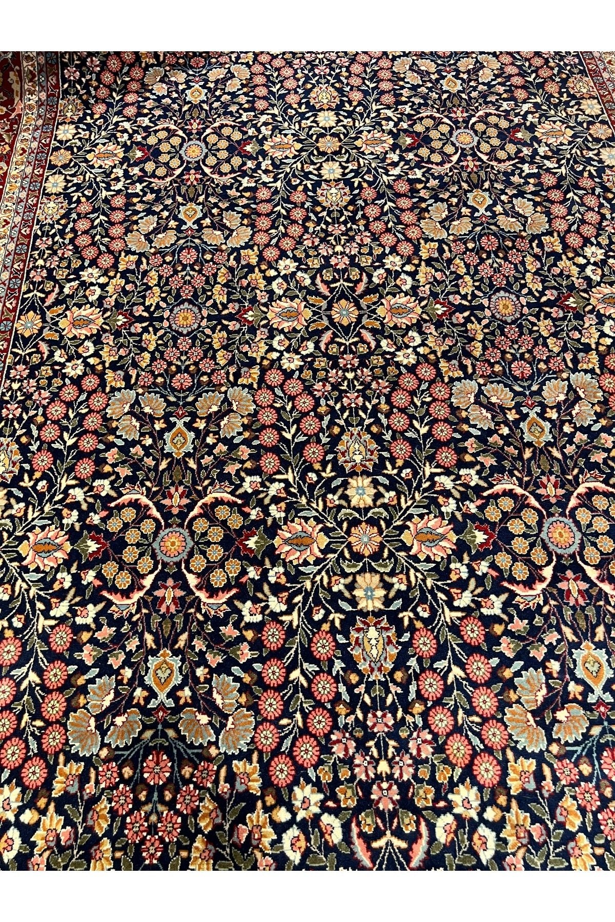 RD RAMAZAN DAG Hand Rug Art Hand-Woven Sumerbank Turkey Hereke Rug Signed Seven Mountains Flower Design Size 310x200 - MALLTURK