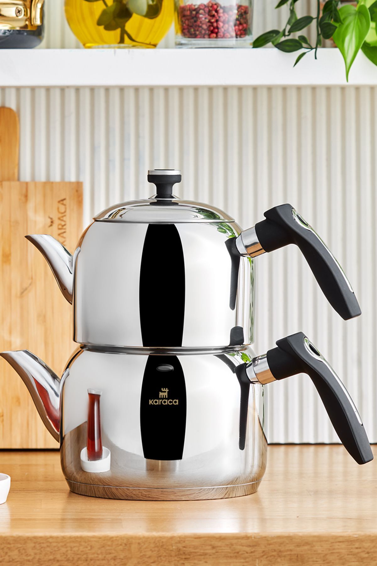 Karaca Asiye induction Base Mini Stainless Steel Teapot Set - MALLTURK