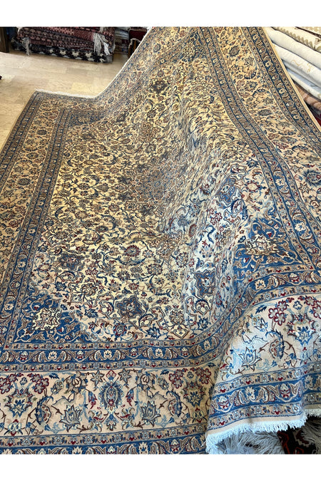 RD RAMAZAN DAG Hand Rug Art Hand-Woven Iranian Nain Rug Silk Wool Blend Size 370x257 - MALLTURK
