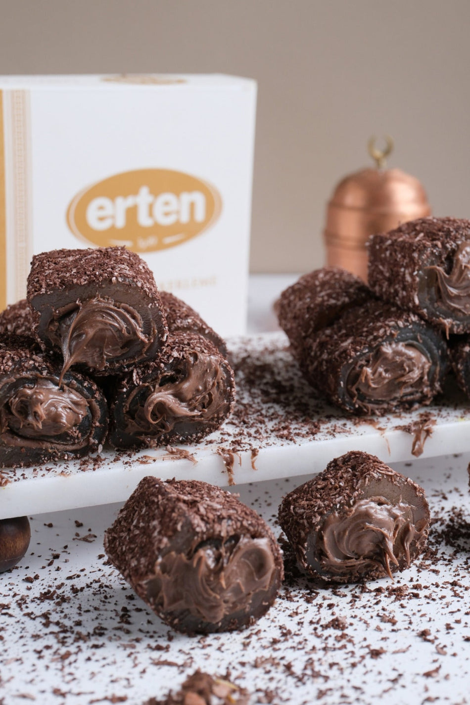 Erten sekerleme kaskasli Chocolate Turkish Delight 1000 g - MALLTURK
