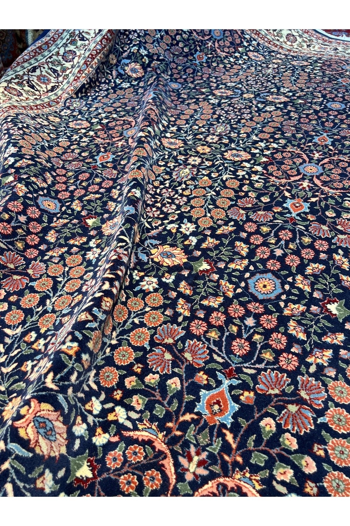 RD RAMAZAN DAG Hand Rug Art Hand-Woven Sumerbank Hereke Rug Signed Seven Mountains Flower Premium Quality Size 265x203 - MALLTURK