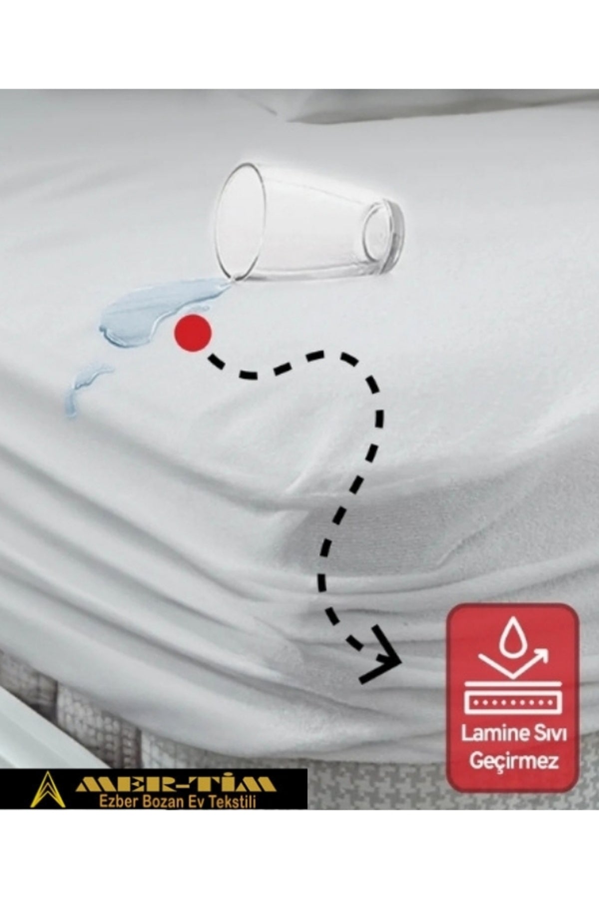 mer-tim ezberbozan ev tekstili Mer tim Waterproof Fitted Mattress Protector - MALLTURK