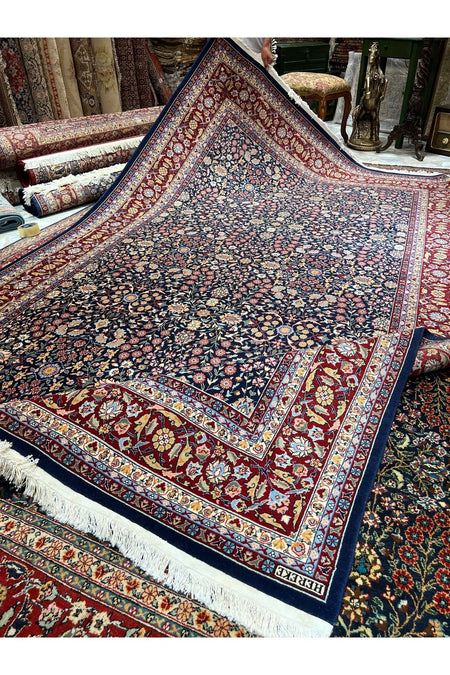 RD RAMAZAN DAG Hand Rug Art Hand-Woven Hereke Rug Signed Seven Mountains Flower Design Size 330x200 - MALLTURK
