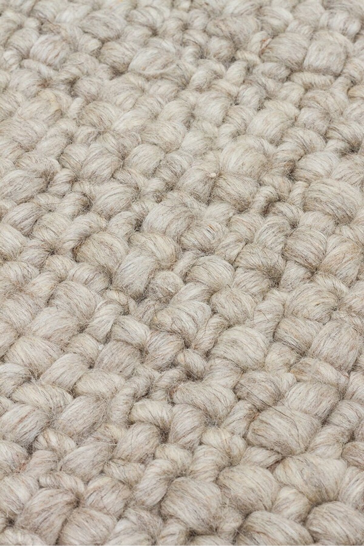 Vog Rug Loopy Hand-Woven Pure Wool and Cotton Rug Scandinavian Style Soft Textured Beige/Gray/Cream Color VogCHK
