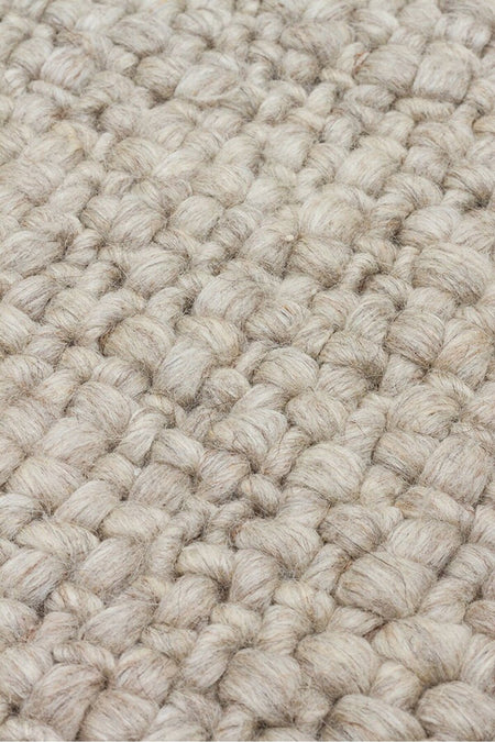 Vog Rug Loopy Hand-Woven Pure Wool and Cotton Rug Scandinavian Style Soft Textured Beige/Gray/Cream Color VogCHK