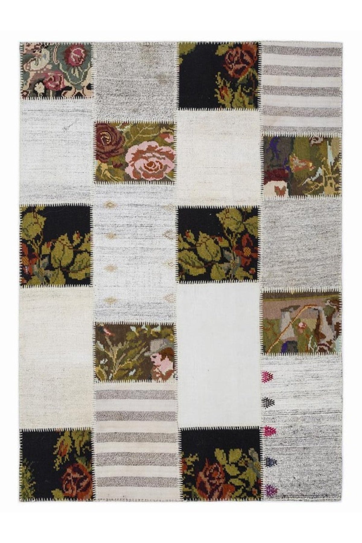 Apex Rug Patchwork Uni Karabag Natural Hand-Woven 1367 160 x 230 cm