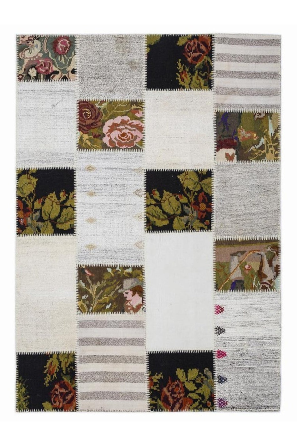 Apex Rug Patchwork Uni Karabag Natural Hand-Woven 1367 160 x 230 cm