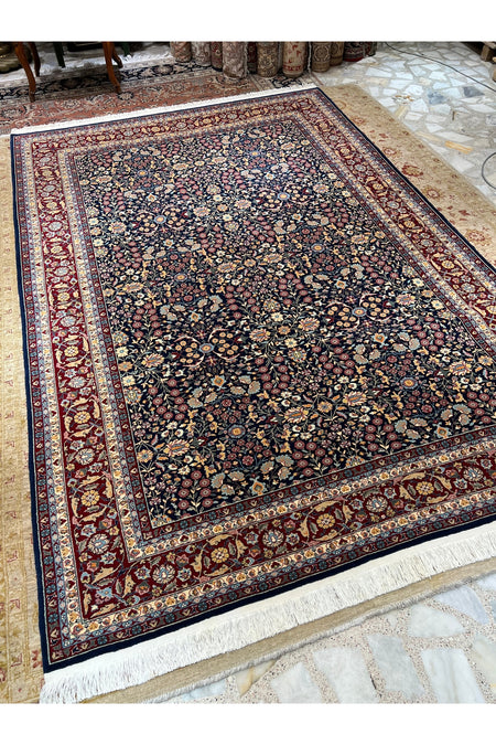 RD RAMAZAN DAG Hand Rug Art Hand-Woven Hereke Rug Imzalidir Seven Mountains Flower Design Premium Quality Natural Dye Size 3x2 - MALLTURK