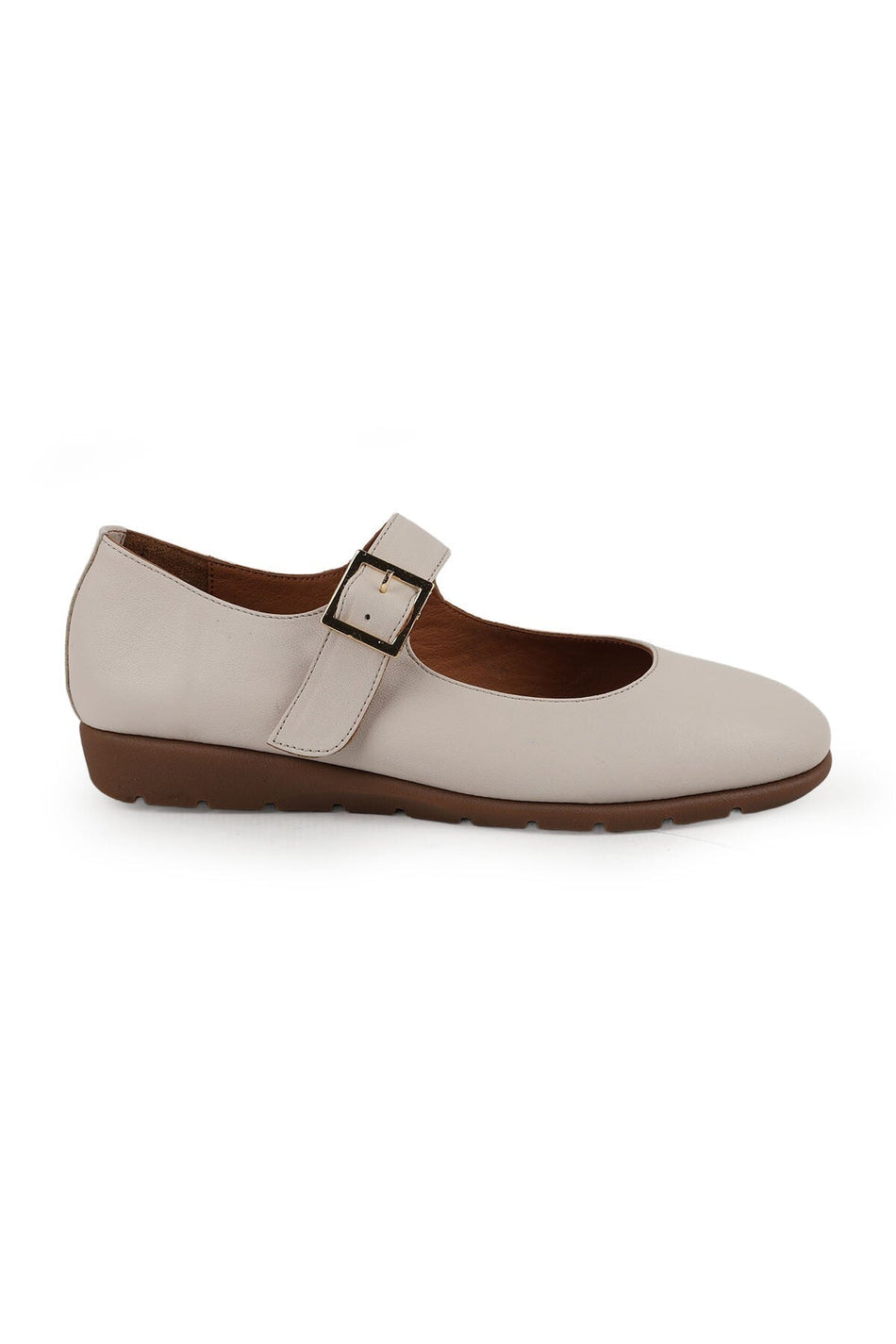 حذاء باليرينا نسائي من Mother Shoes بنمط ماري جين، بإبزيم، من الجلد الصناعي العتيق L031.26141508