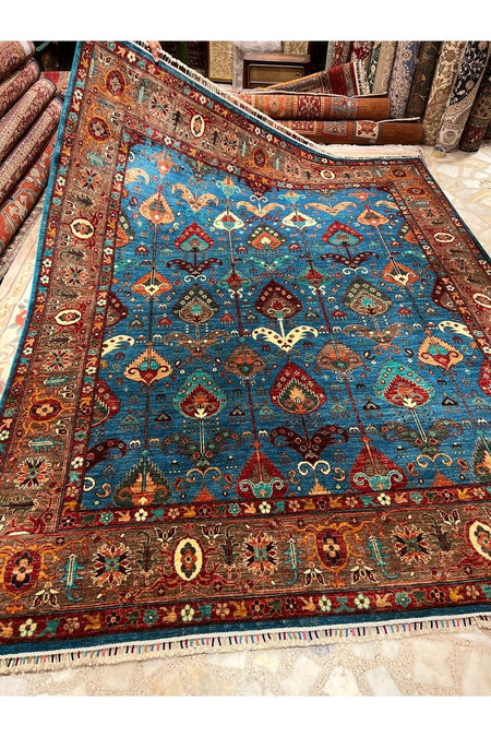 RD RAMAZAN DAG Hand Rug Art Hand-Woven Afgan Rug Cotton Base Wool Weave Olup Natural Dye Multicolor Rug - MALLTURK