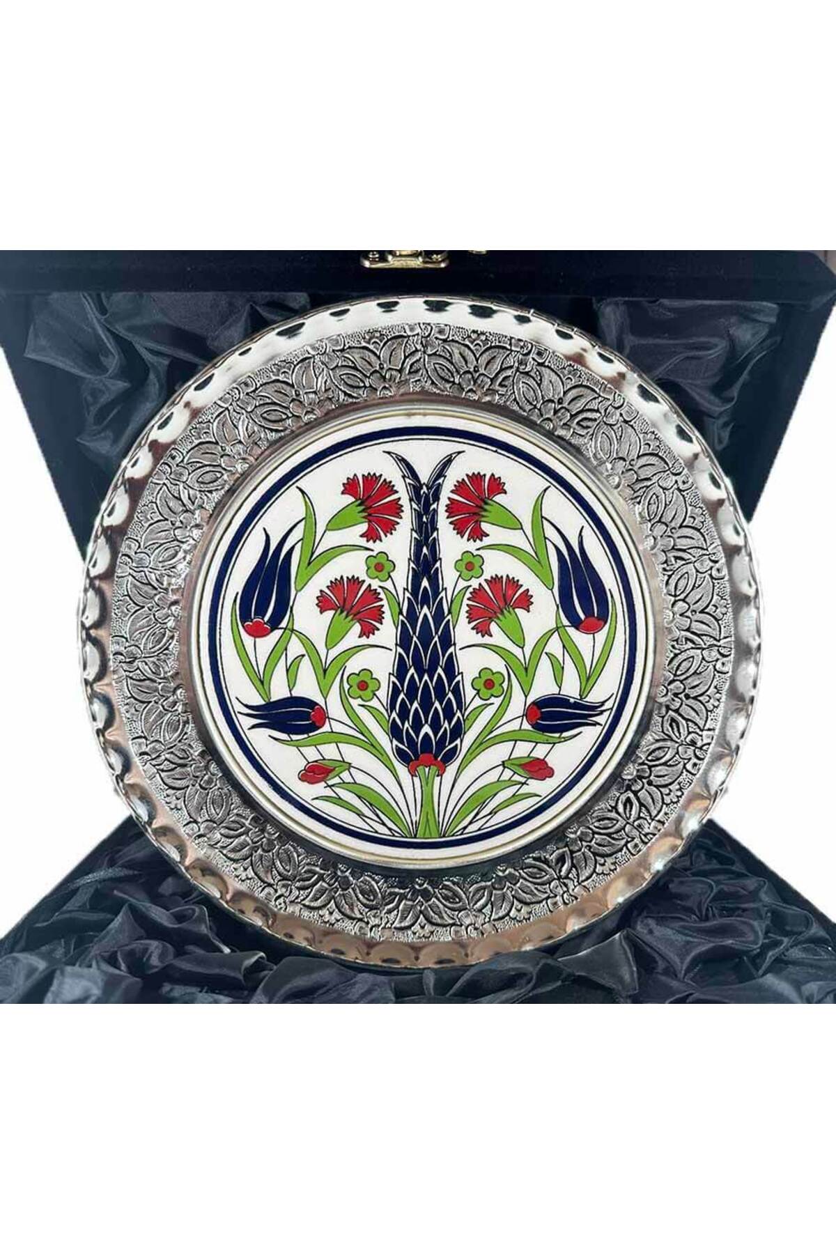 Cini Evi Cypress Tree Patterned Silver Plate 25cm - MALLTURK