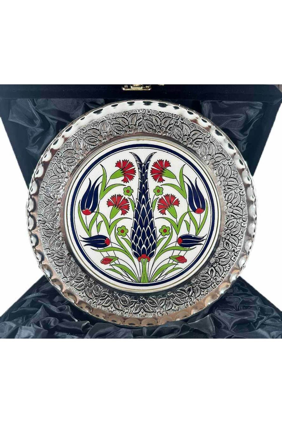 Cini Evi Cypress Tree Patterned Silver Plate 25cm - MALLTURK