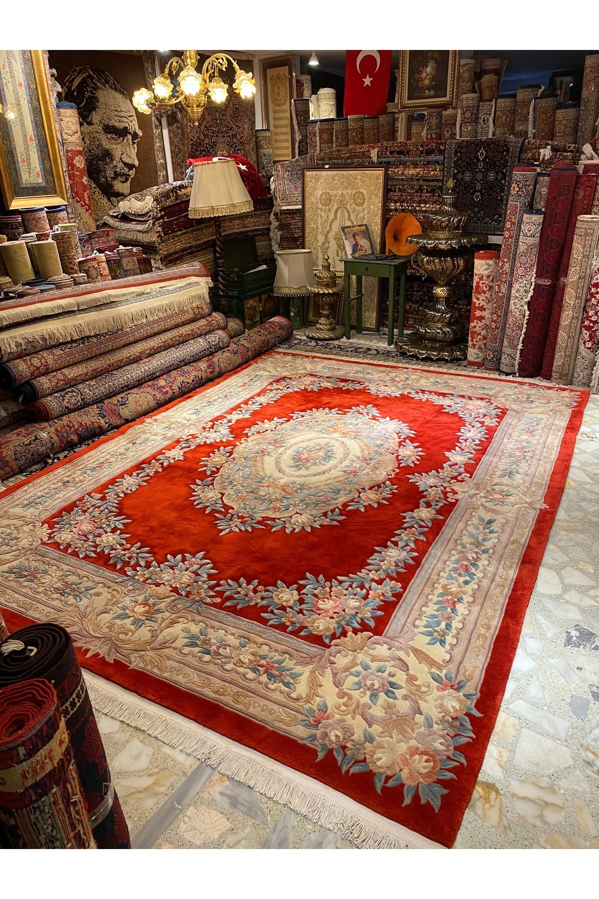 RD RAMAZAN DAG Hand Rug Art Hand-Woven Embossed Chinese Rug Premium Quality Size 370x270 - MALLTURK