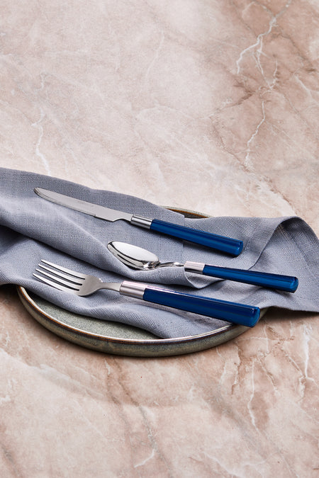 Karaca fluca 18 Piece 6 Place Setting kahvalti Flatware Set mavi - MALLTURK