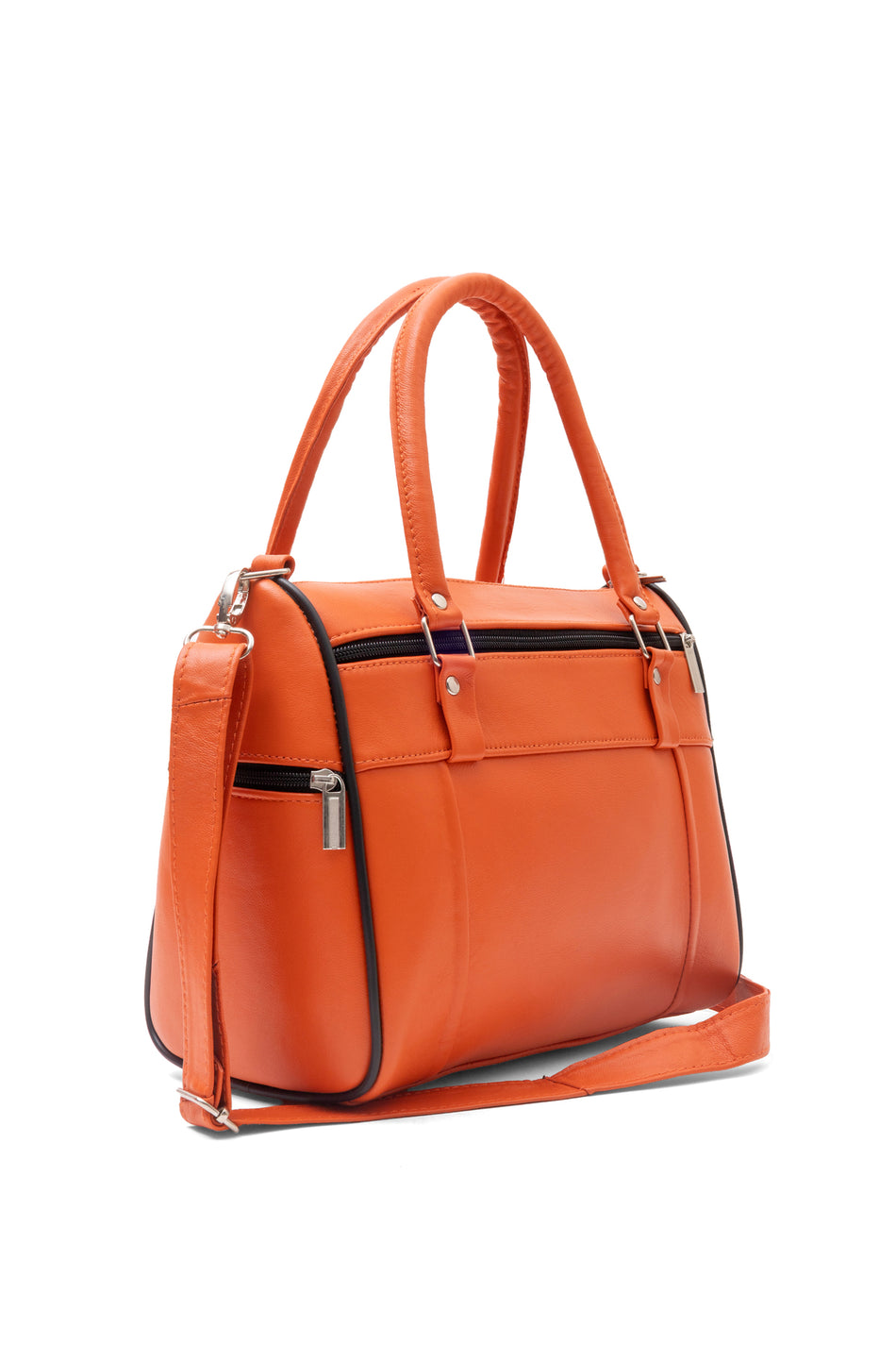 Fubileather Genuine Leather Shoulder Strap Mom Bag Orange
