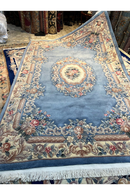 RD RAMAZAN DAG Hand Rug Art Hand-Woven Embossed Chinese Rug Premium Quality Blue Color Wool Weave Exceptional Bir Urun Size 300x200 - MALLTURK