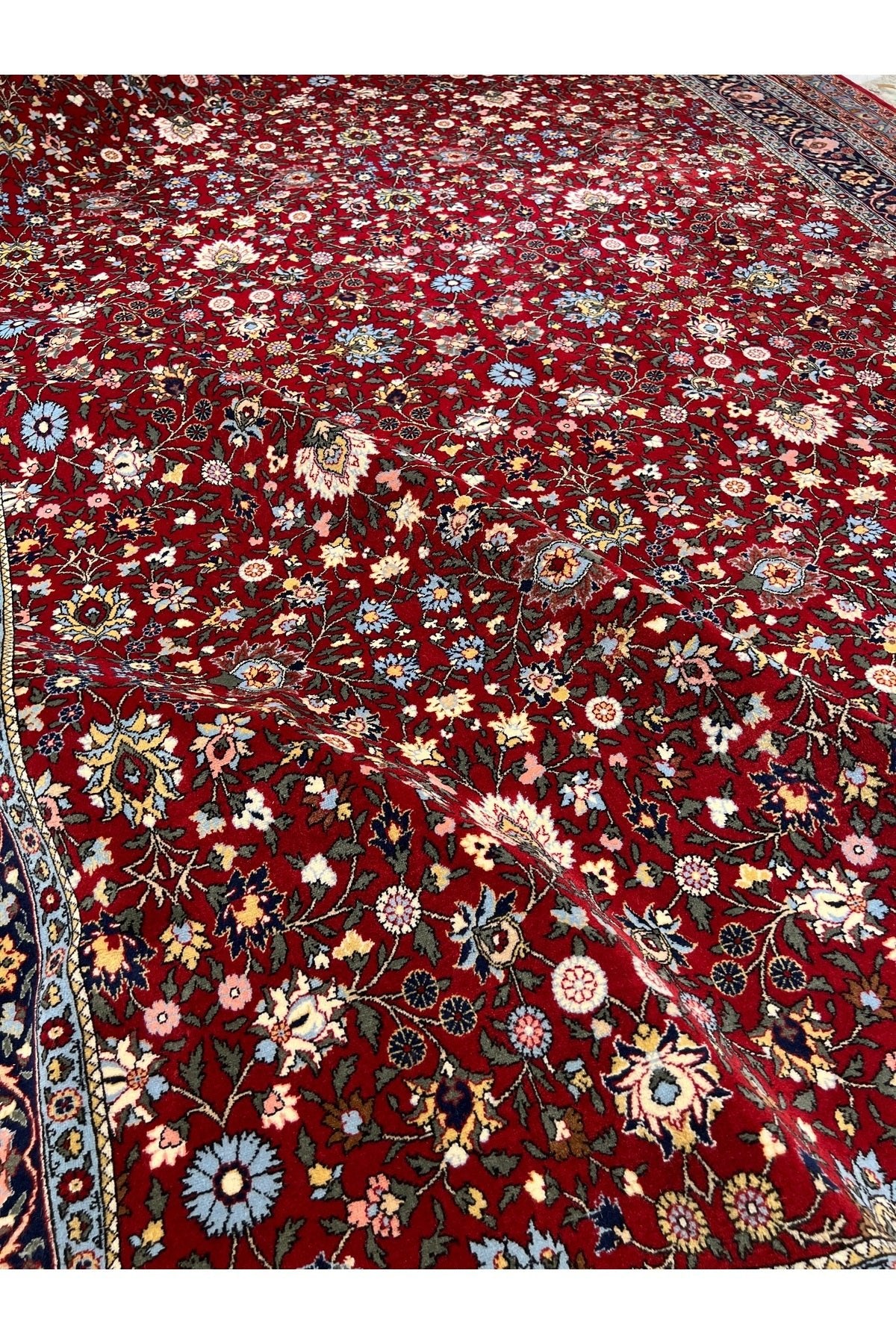 RD RAMAZAN DAG Hand Rug Art Hand-Woven Hereke Rug Signed Wildflower Design Size 305x201 - MALLTURK