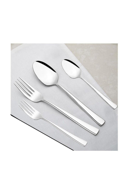 Nehir deniz Plain 24 prc Fork Spoon Set Set 6 Place Setting - MALLTURK