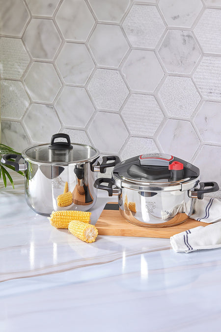Karaca Perfect Red induction Base Pressure Cooker Set 4.6 Lt - MALLTURK