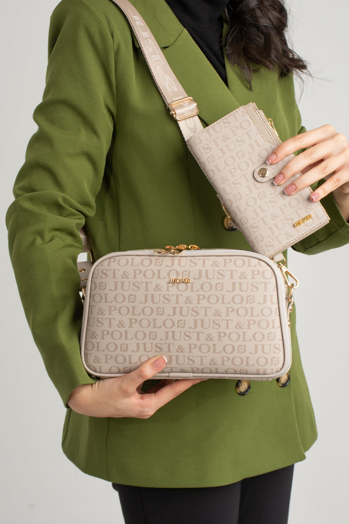 Just Polo Women's Shoulder Bag New Season 2053 Color Gray - MALLTURK
