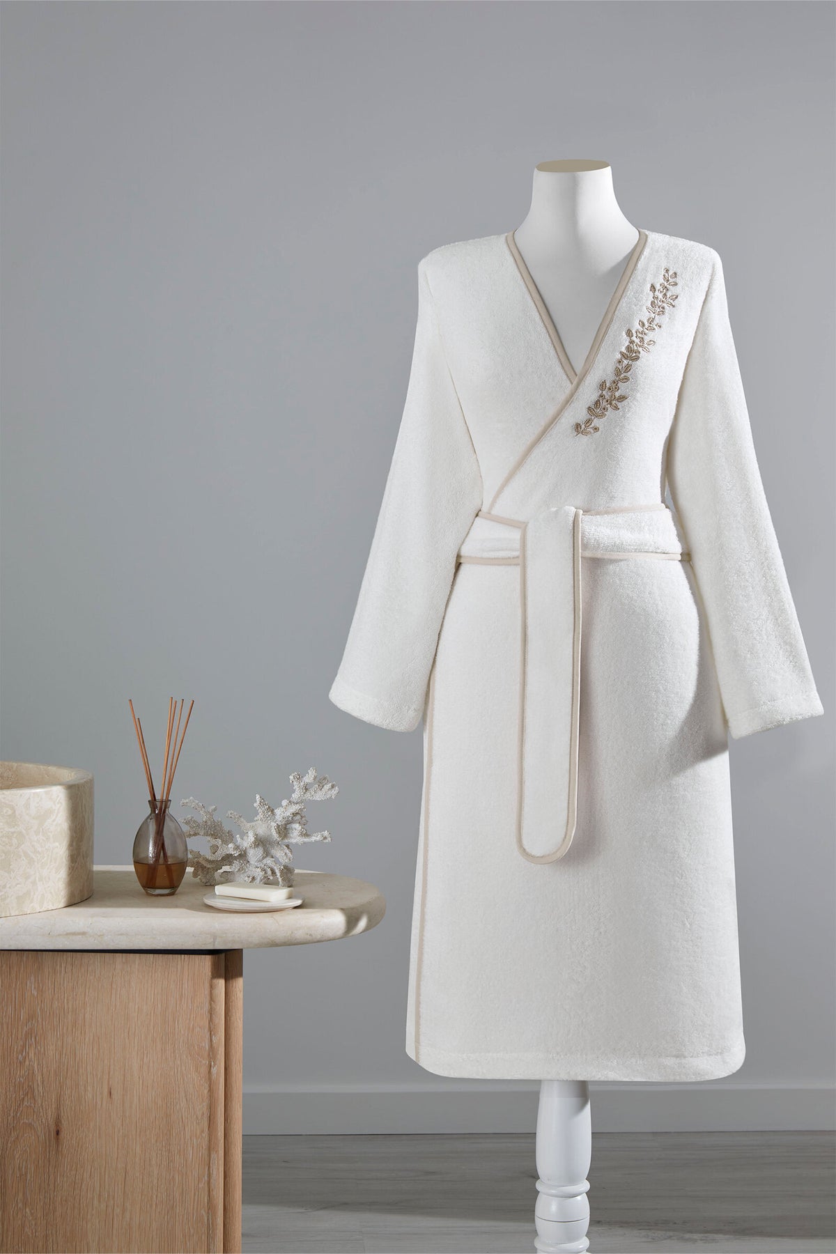 Ozdilek Jardin Embroidered Kimono Women Bathrobe - MALLTURK