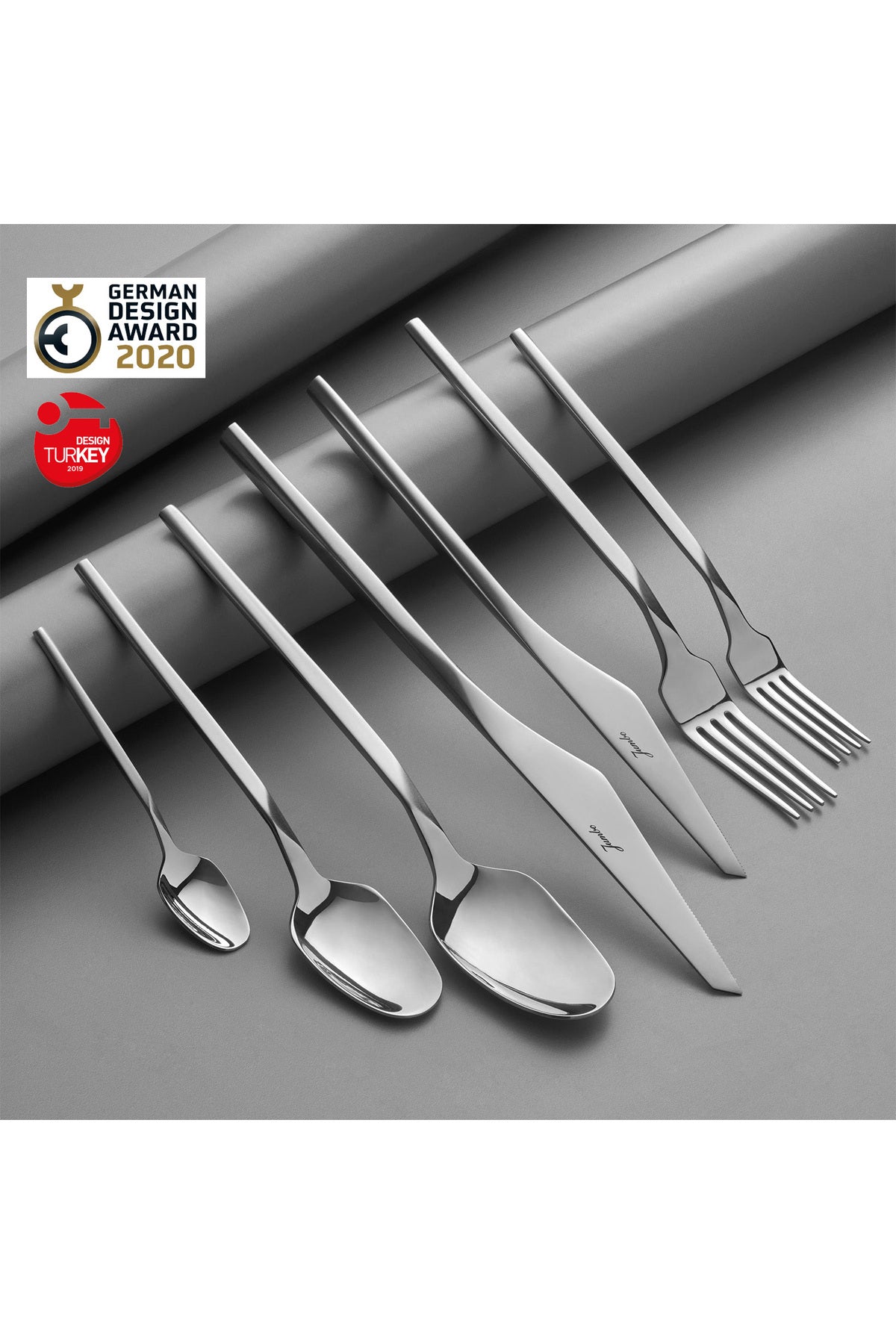 Jumbo 5100 quartz 84 Piece 12 Place Setting Flatware Set - MALLTURK