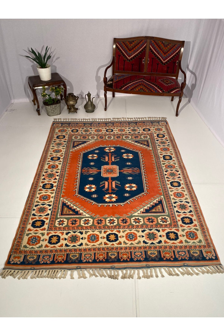 Sirvan Hali Handwoven Antique yoruk Carpet - 177 x 221 - MALLTURK