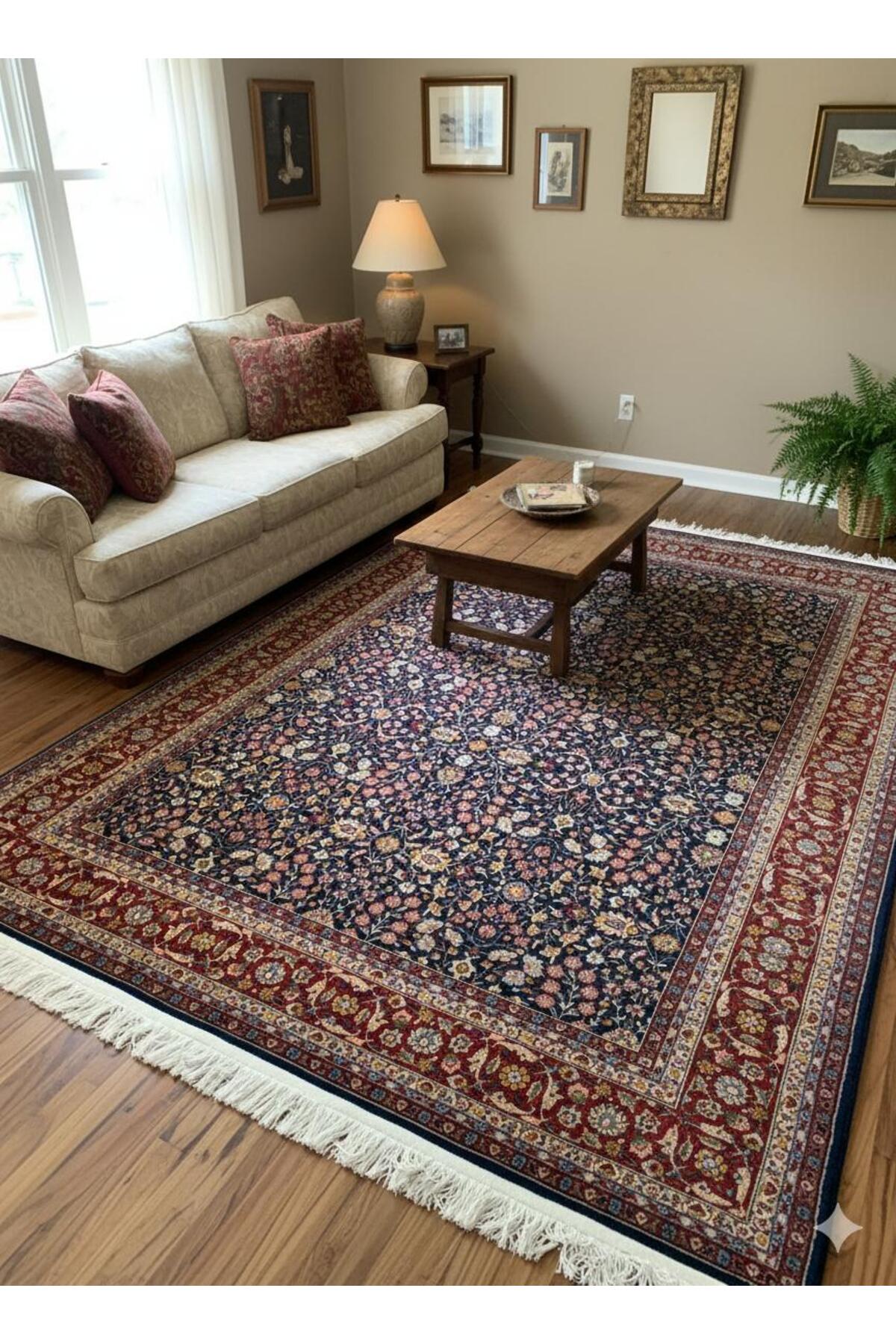 Rug Hand-Woven Sumerbank Hereke Rug Signed Seven Mountains Flower Premium Quality Size 310x200 - MALLTURK