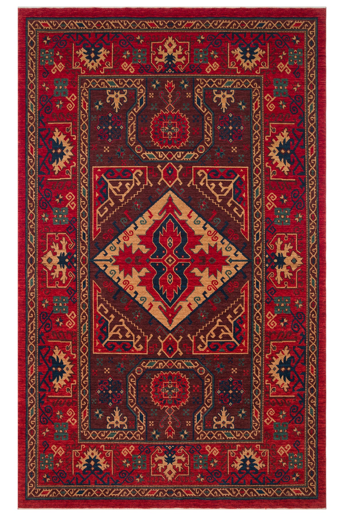 Kalesta Rug Rustik 04 Red Natural Wool ile Ozel Tezgahlarda Hand-Woven Teknikleri ile Uretilen Living Room Rug