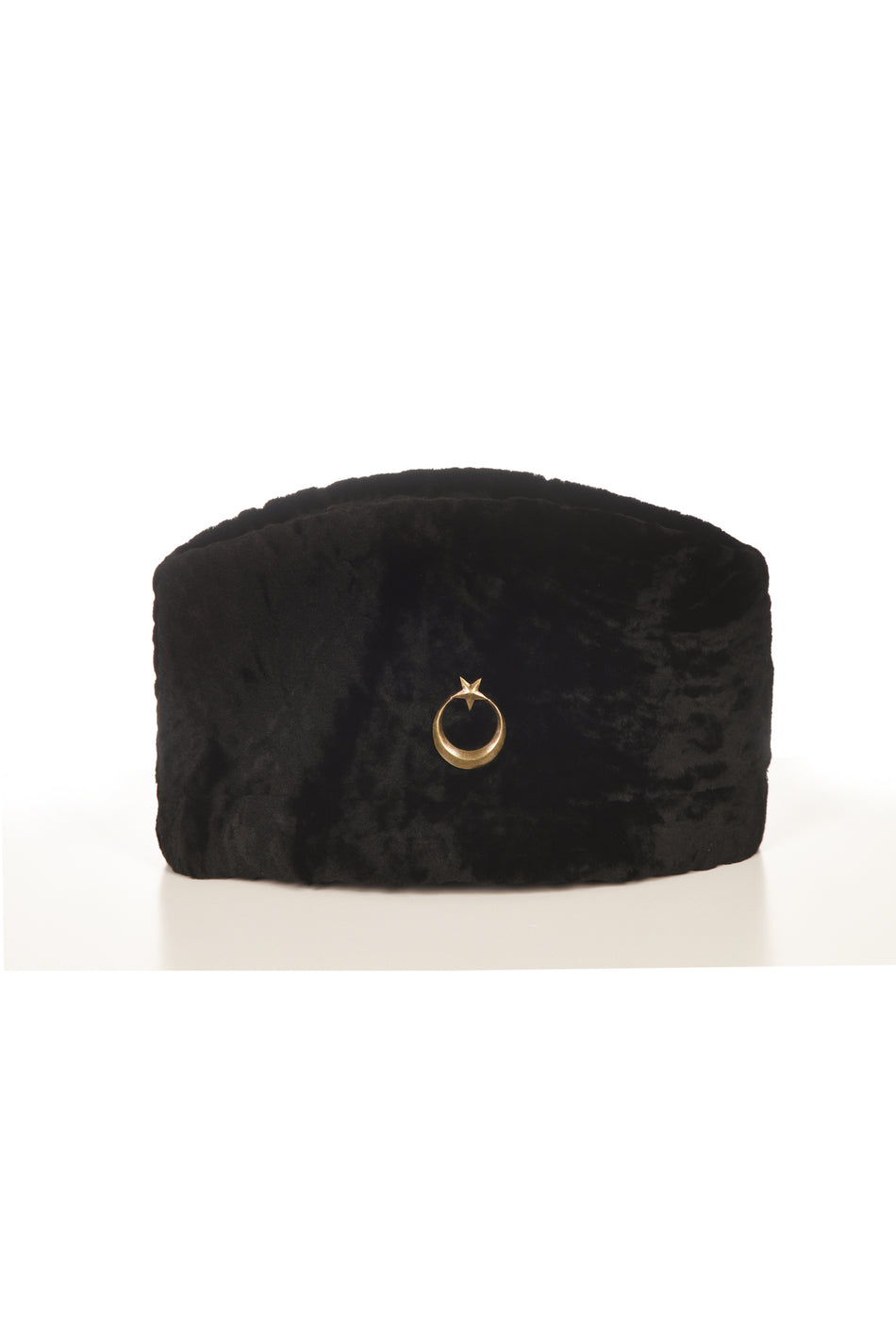 Fubileather Genuine Leather Ataturk National Forces Kalpak Hat with Crescent and Star