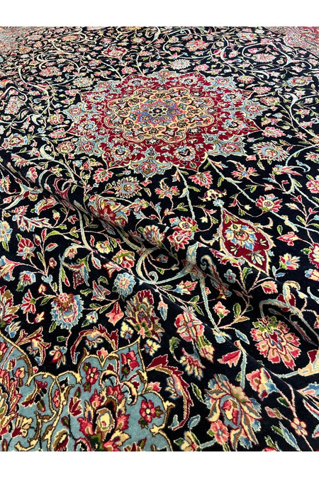 RD RAMAZAN DAG Hand Rug Art Hand-Woven Iranian kirman Rug Signed Collector Piece Natural Dye Size 4.45x2.95 - MALLTURK