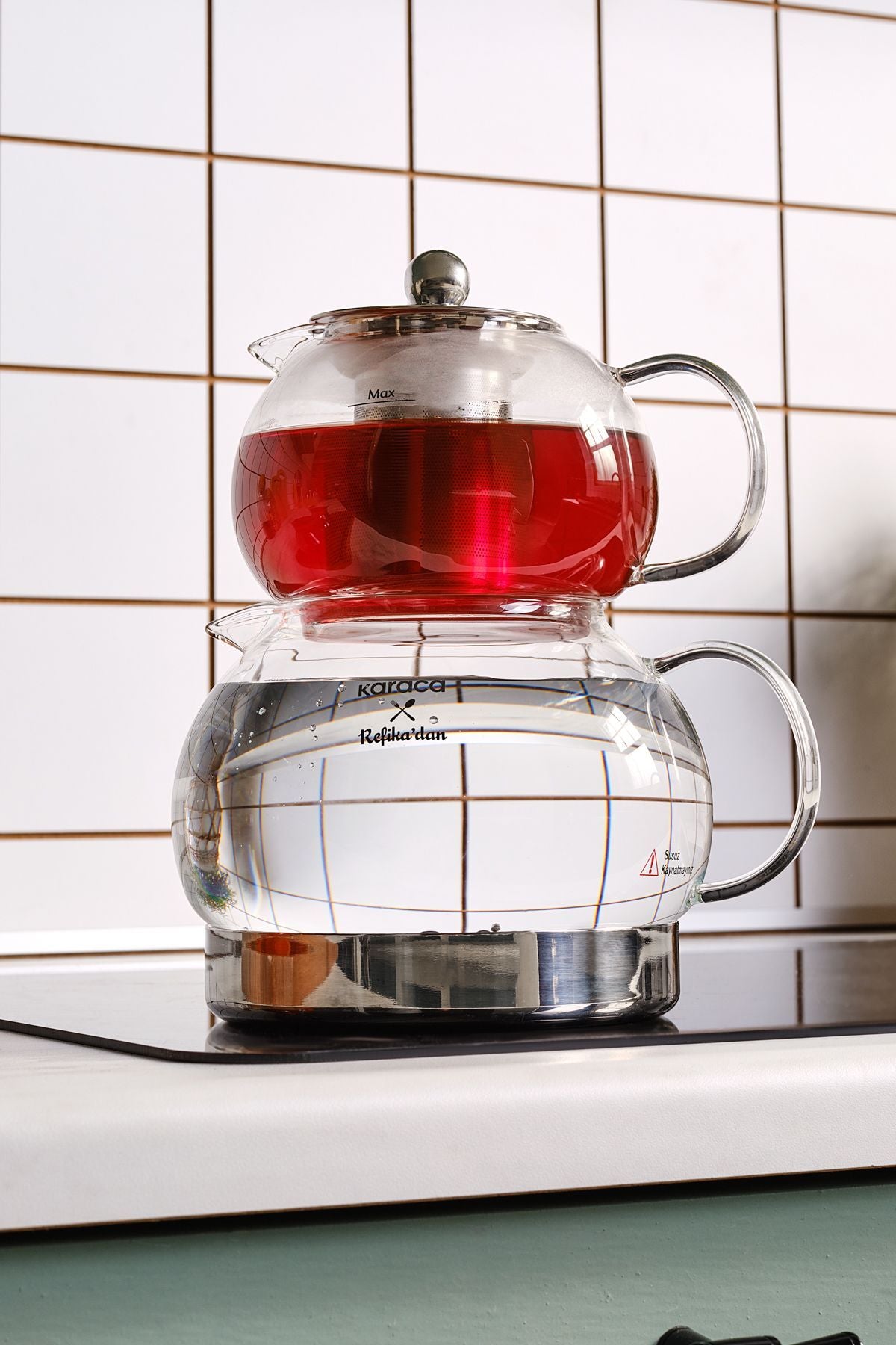 Karaca X Refika Gonlubol induction Base Mini Glass Teapot - MALLTURK