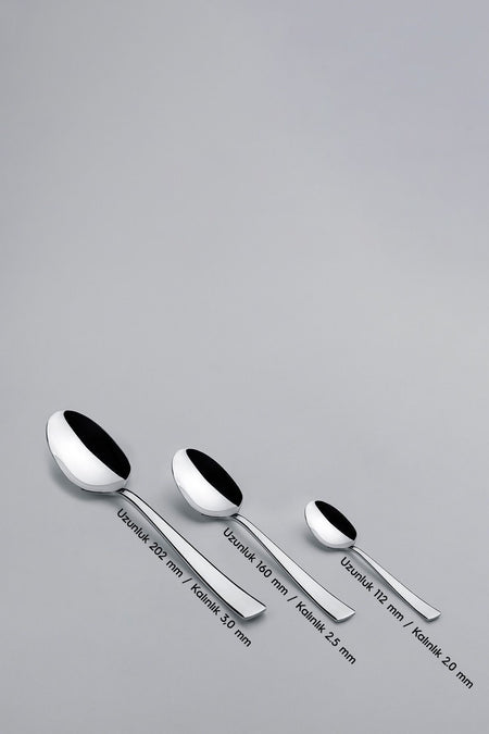 Nehir deniz Plain 6 Place Setting 30 Piece Boxed Fork Spoon Set - MALLTURK