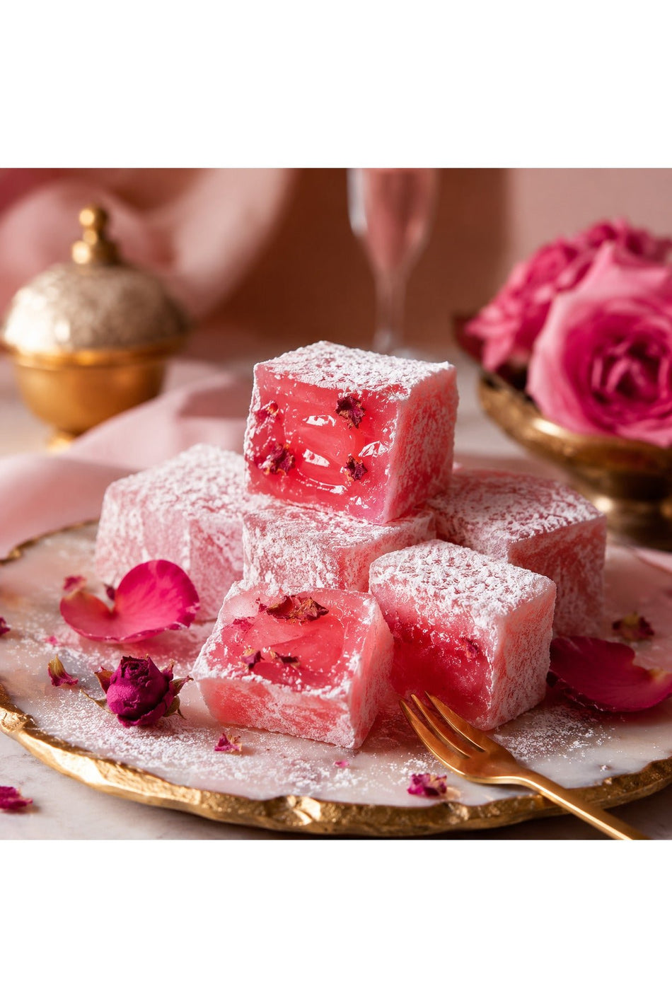 ALEMDARZADE Rose Turkish Delight 750g - MALLTURK