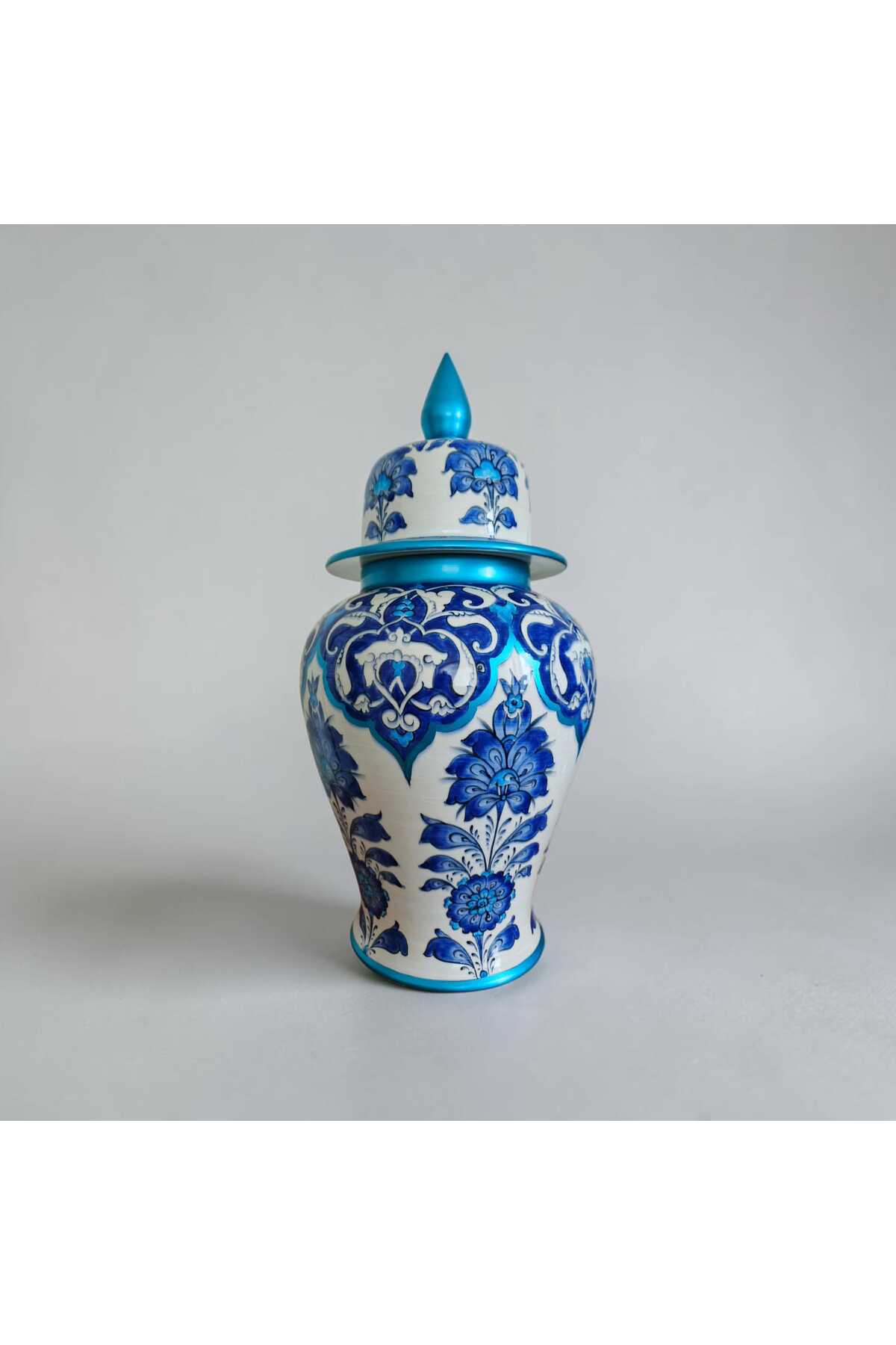 Sema Cini Handmade Ceramic 30cm Shah Cube Vase - MALLTURK