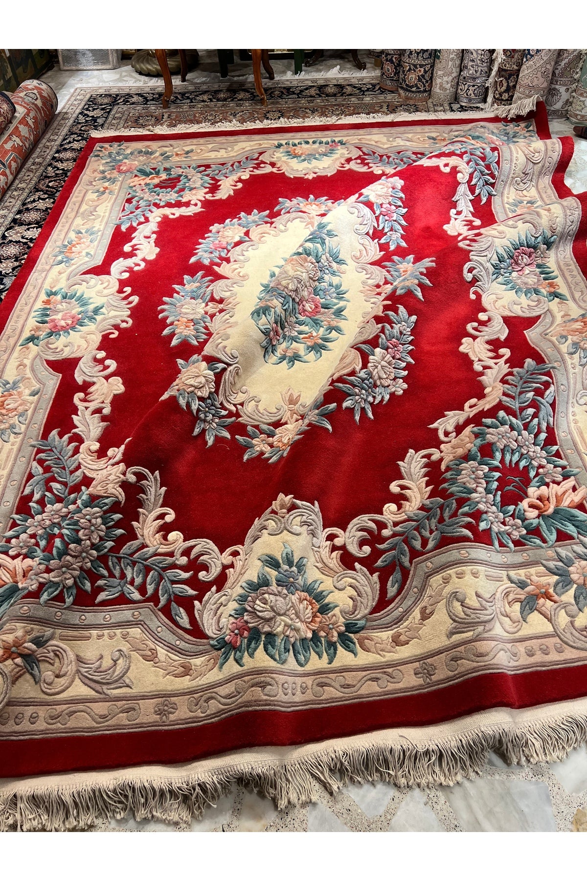 RD RAMAZAN DAG Hand Rug Art Hand-Woven Embossed Chinese Rug Red Color Size 320x245 - MALLTURK