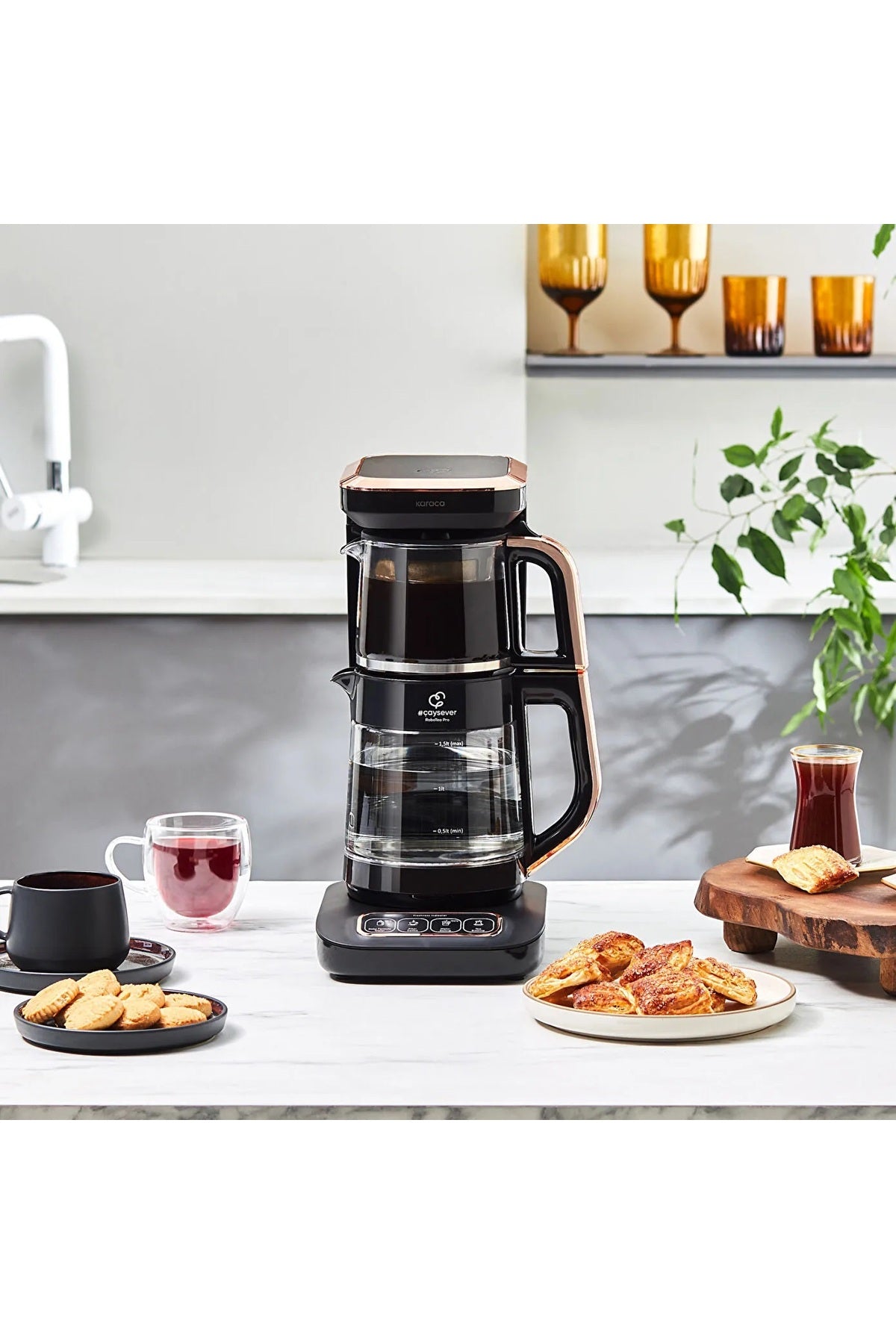 Karaca Remote Connected 4-in-1 Talking Automatic Tea Maker, Water Heater and Filter Coffee Machine - MALLTURK