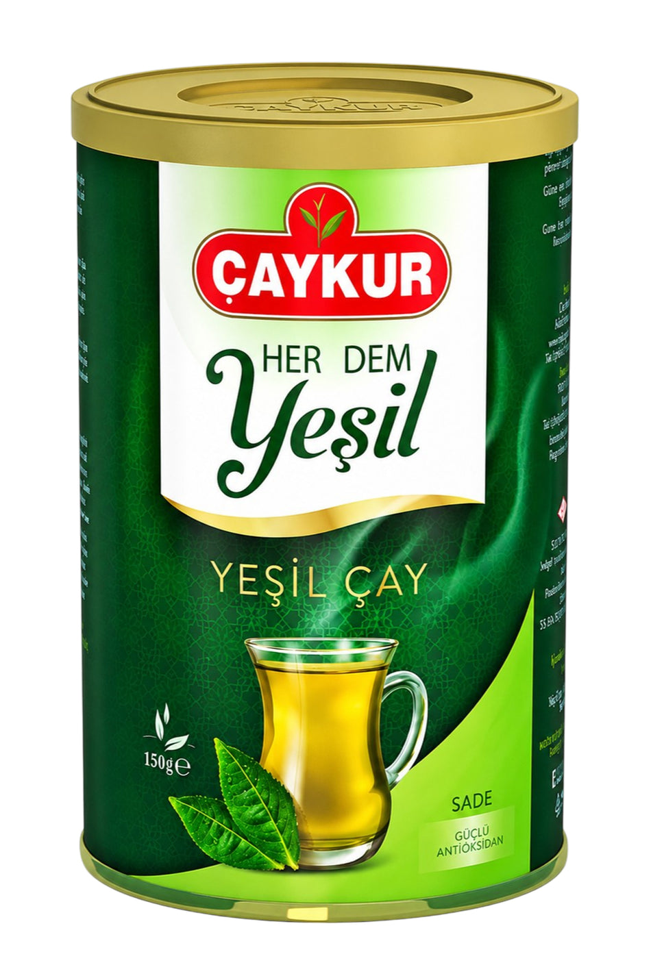 caykur Leaf Green Tea (PLAiN) (CYLiNDRiCAL BOX) 150gr / - MALLTURK