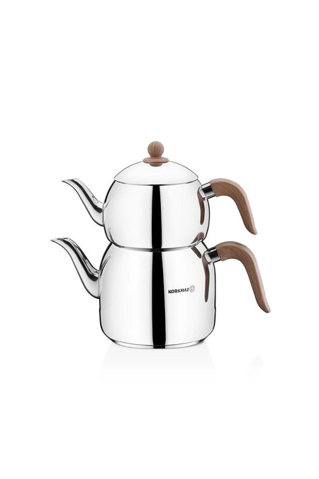 KORKMAZ Retro Wooden Teapot Set 2.5 lt A196 - MALLTURK