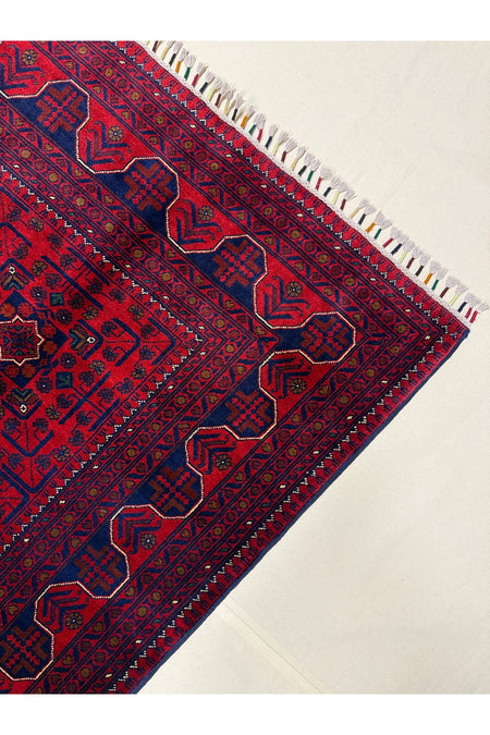 Afghan Rug Hand-Woven 6 Meter Bilecik Design 100% Wool Natural Dye Handicraft ile Harika Yildiz Pattern