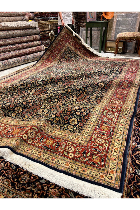 RD RAMAZAN DAG Hand Rug Art Hand-Woven Hereke Rug Seven Mountains Flower Design Size 3.20x2.10 - MALLTURK