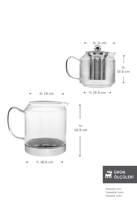 Karaca Kelly induction Base Midi Glass Teapot Set - MALLTURK