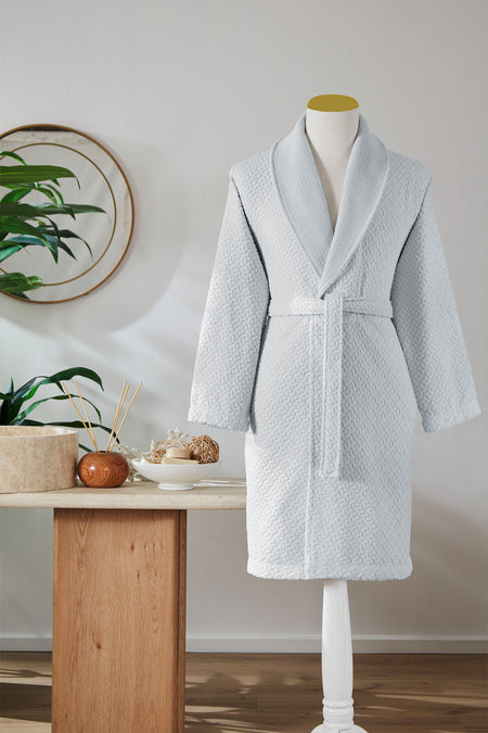 Ozdilek Cotton Garden Shawl Collar Bathrobe - MALLTURK