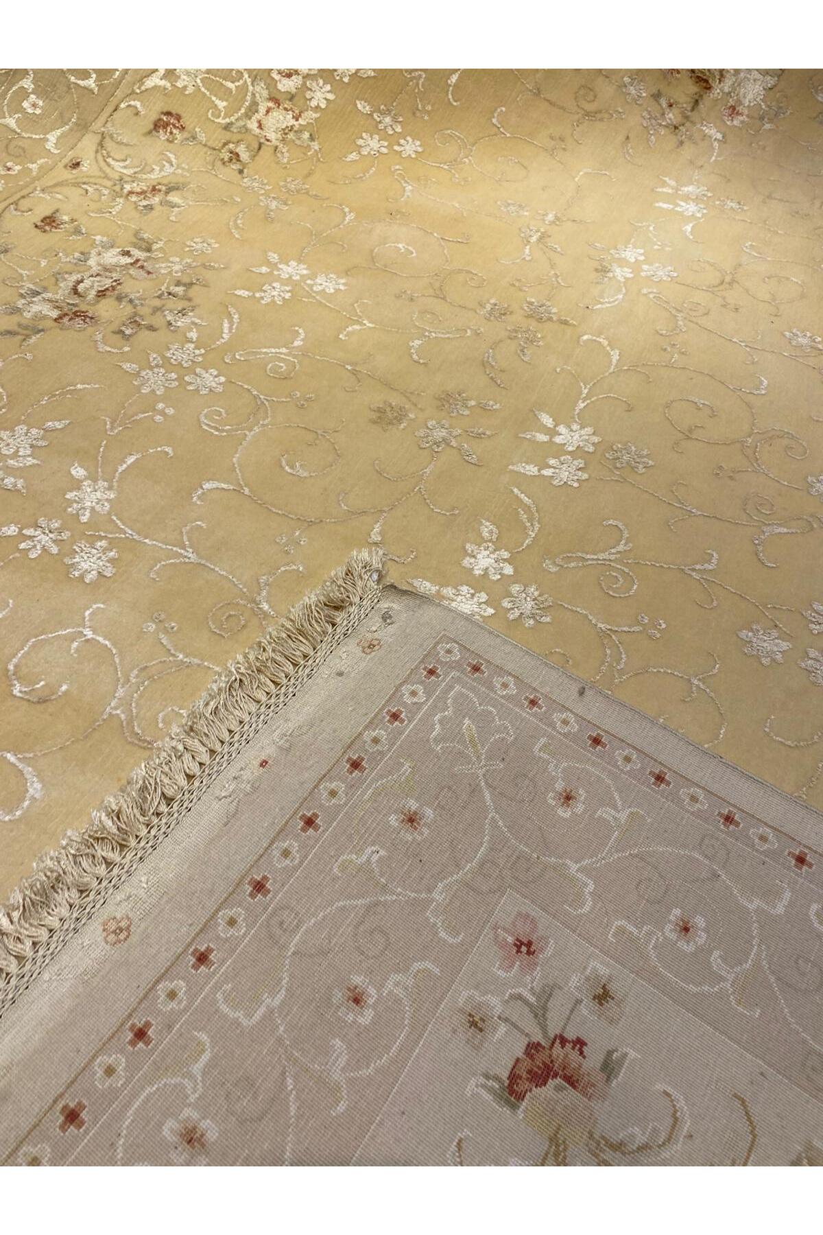RD RAMAZAN DAG Hand Rug Art Hand-Woven Feshane Rug Silk Fringe with Silk Wool Weave Size 300x200 - MALLTURK