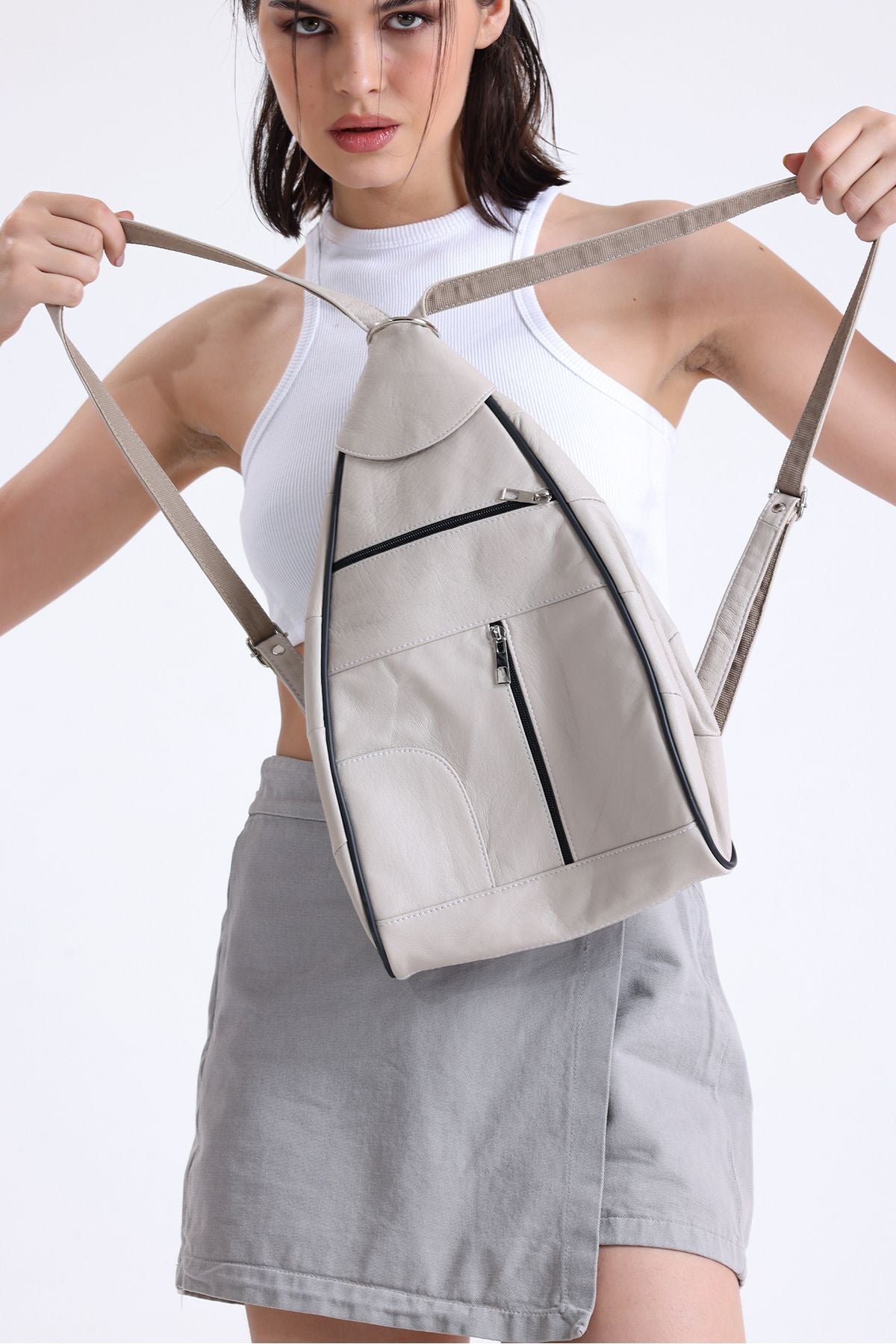 Fubileather Genuine Leather Mochila Backpack, Shoulder Bag