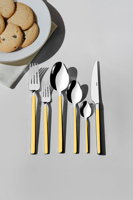 Nehir dalyan altin Plain 12 Place Setting 72 Piece Flatware Set - MALLTURK